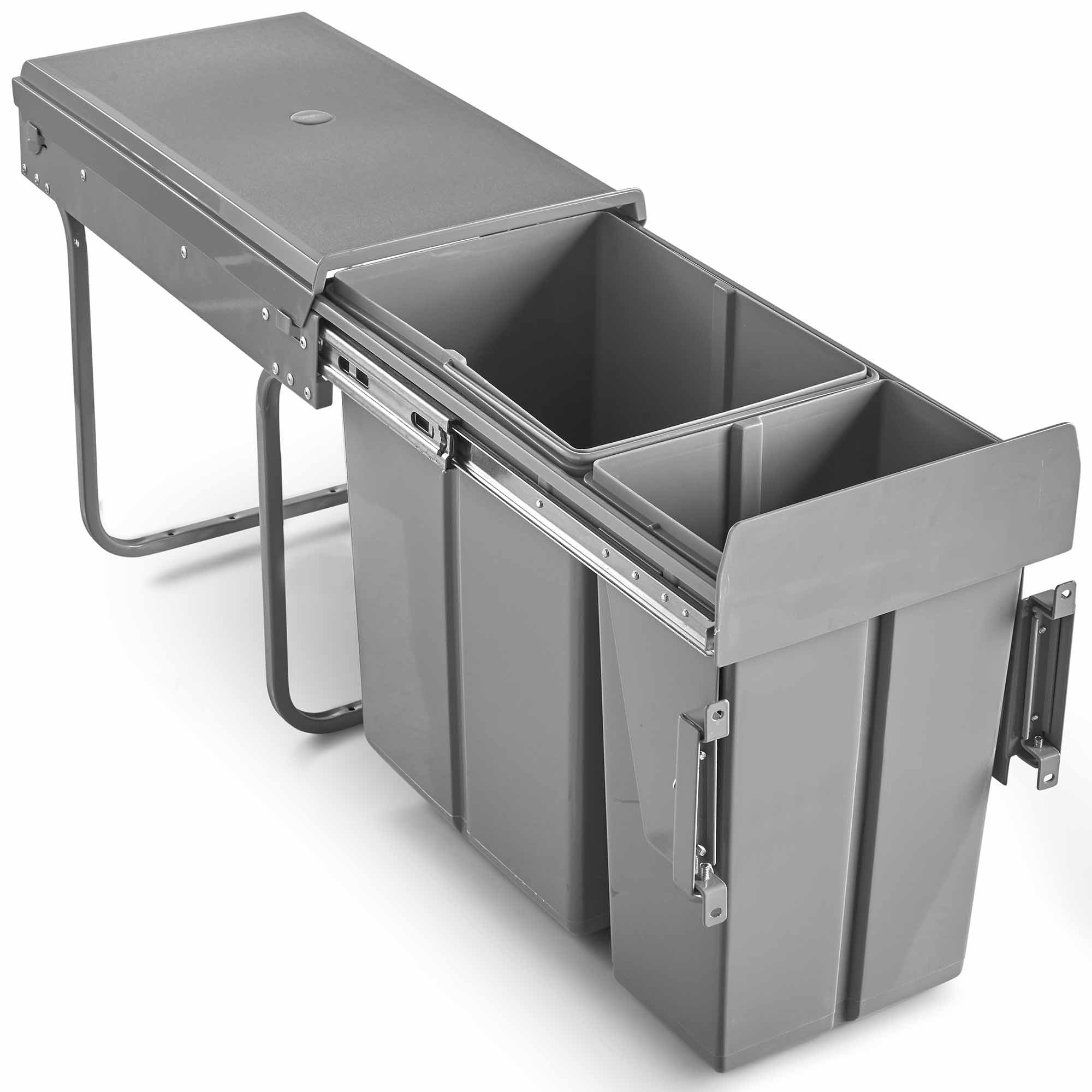 VonHaus Pattumiera Estraibile Cucina 30L Grigia 20+10L