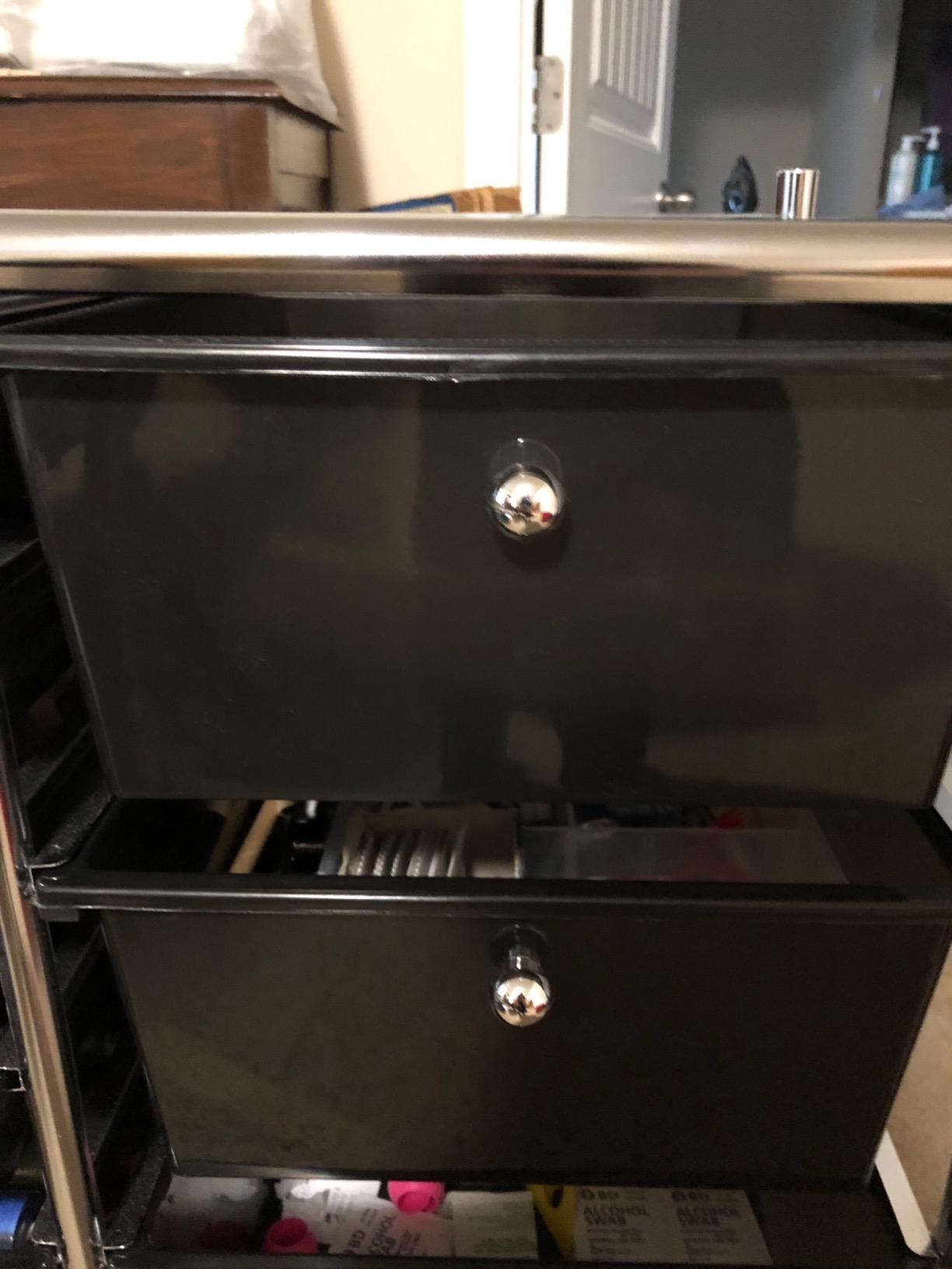 VonHaus Carrello 15 Cassetti Nero con Ruote Ufficio