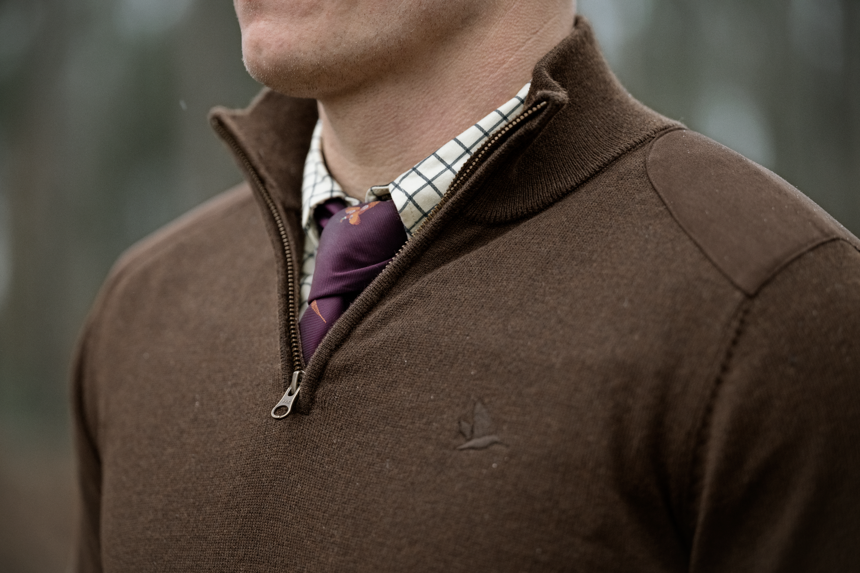 Seeland Pine felpa mezza zip marrone lana merino uomo