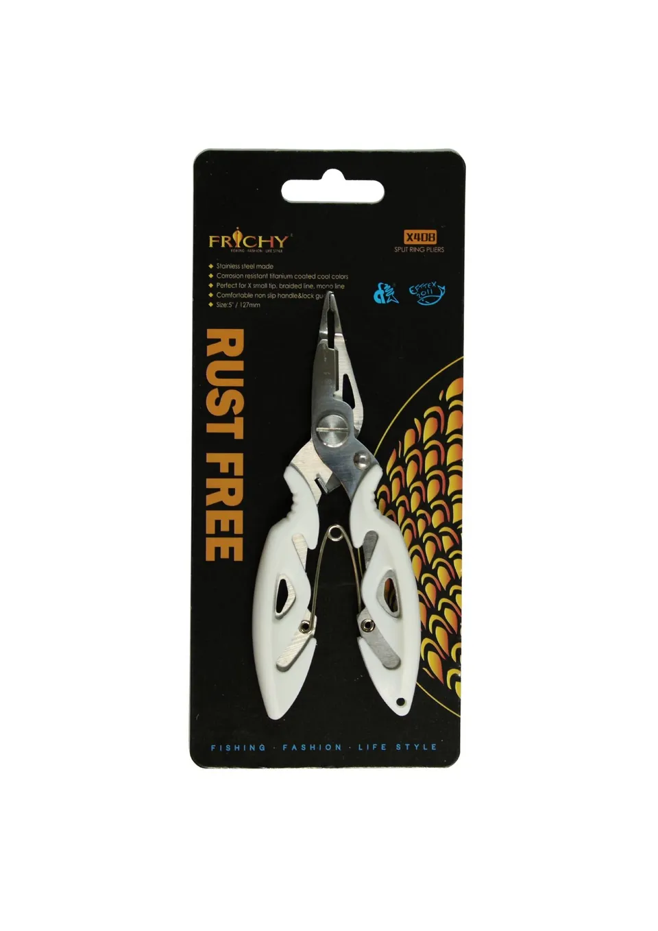 Frinchy Splitring pinza pesca trecciato bianca