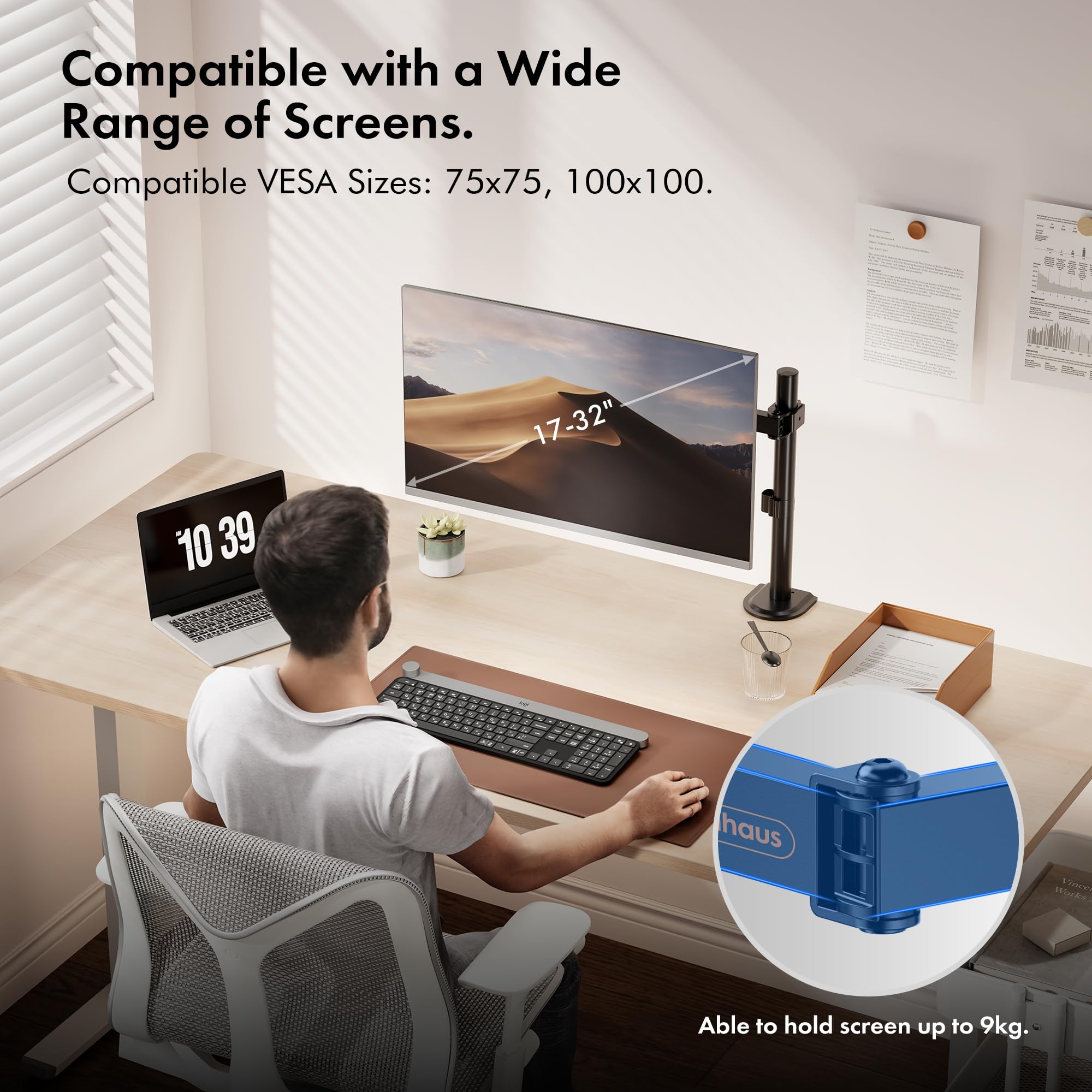 VonHaus Braccio Monitor 13-32" VESA 75/100 Nero 8 kg
