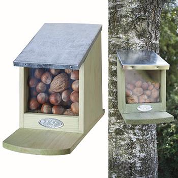 Ryom mangiatoia scoiattoli legno con tetto zinco