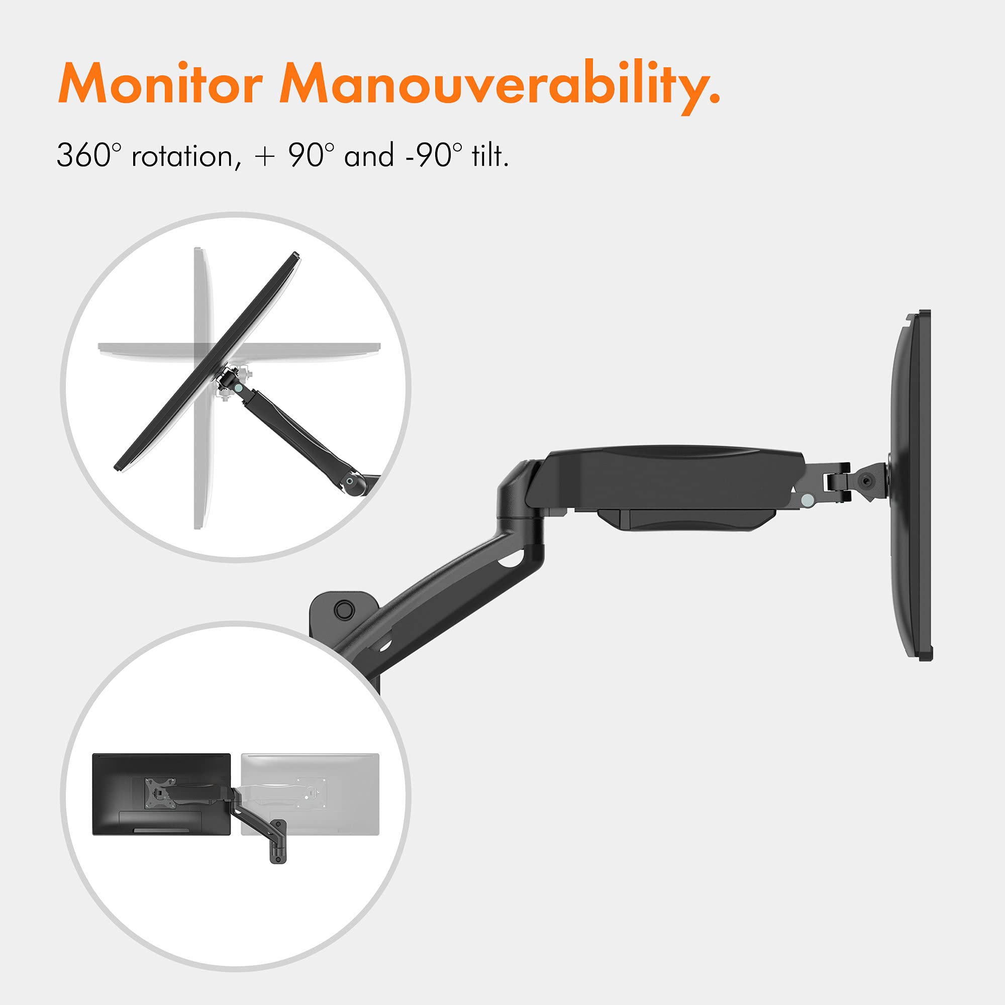 VonHaus Supporto monitor 17-27" braccio gas VESA 75 100