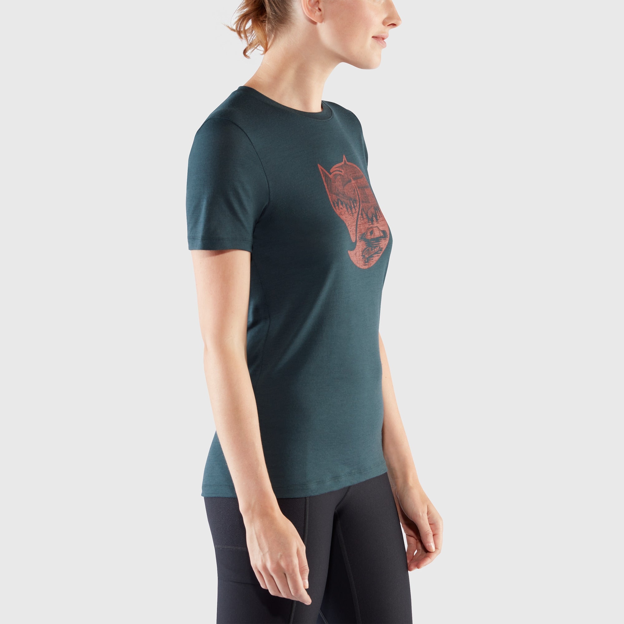 Fjällräven Abisko Wool Fox SS W t-shirt lana Chalk Rose-Port