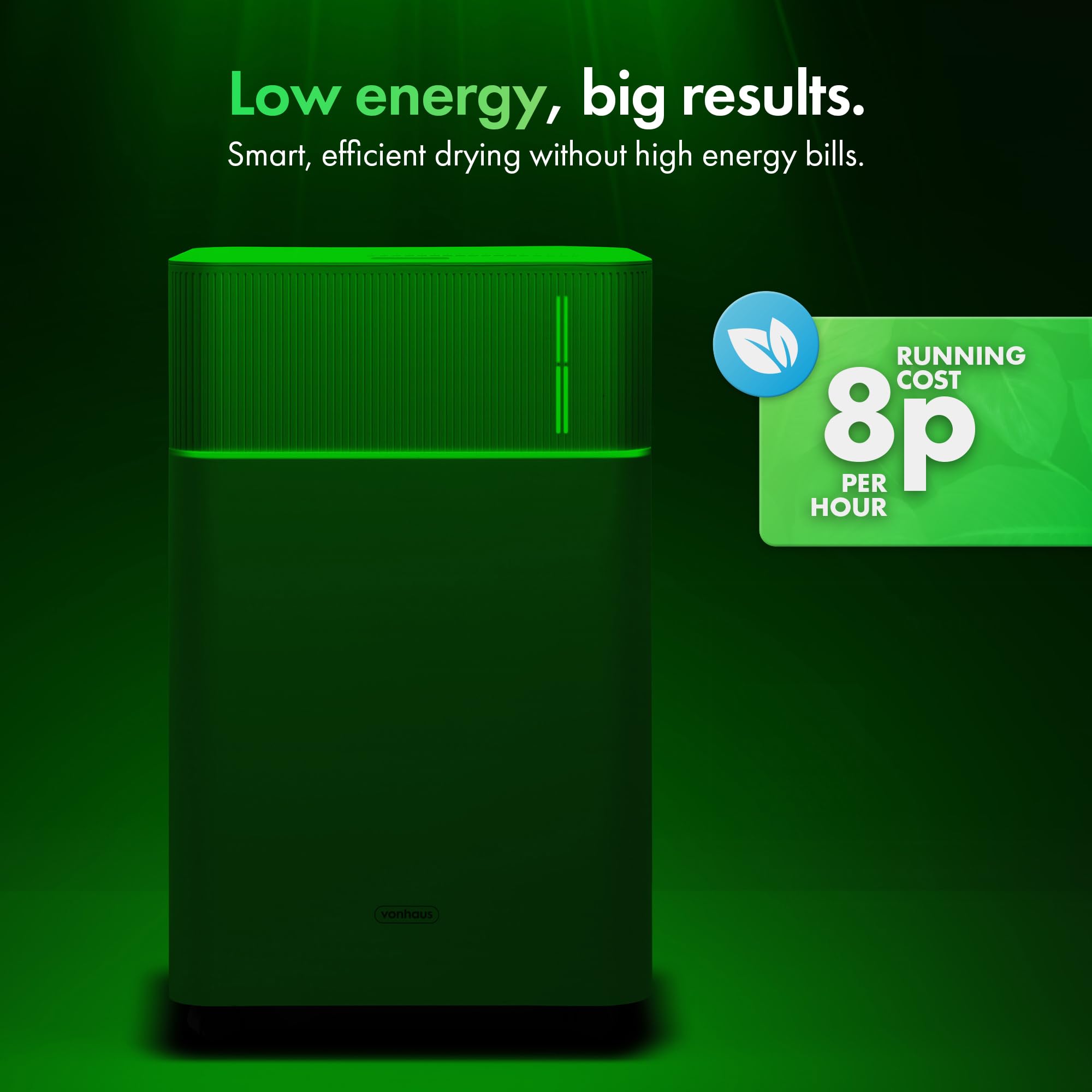 Vonhaus Deumidificatore 20 L/giorno 35 m² Display LED