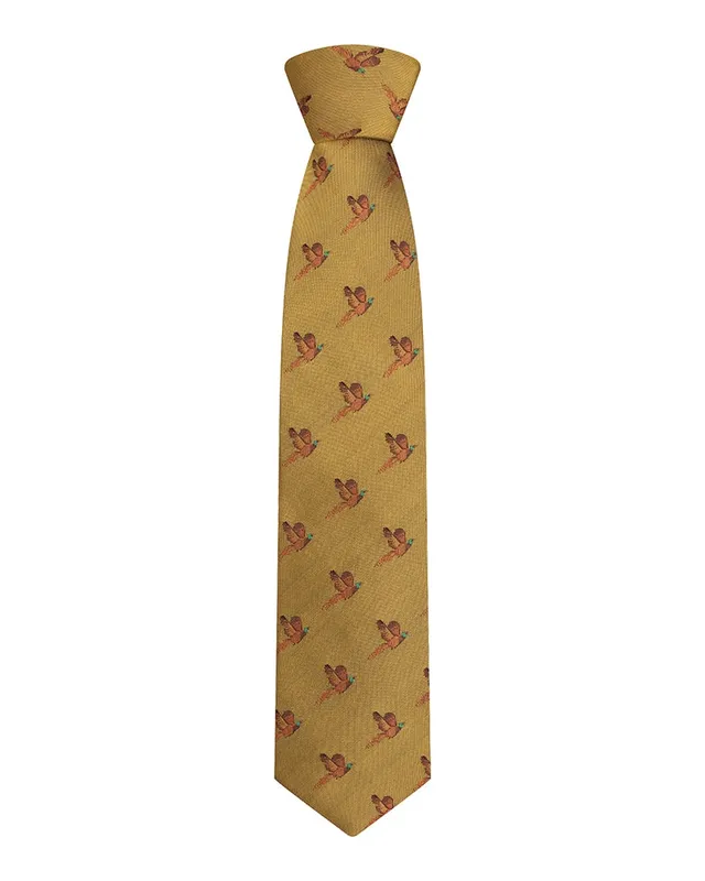 Hoggs of Fife Pheasants cravatta seta 152 cm cofanetto