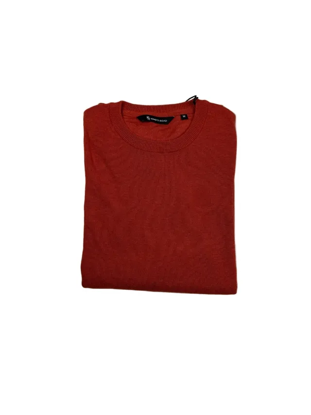 King's Road Becker O-Neck maglione arancione cotone