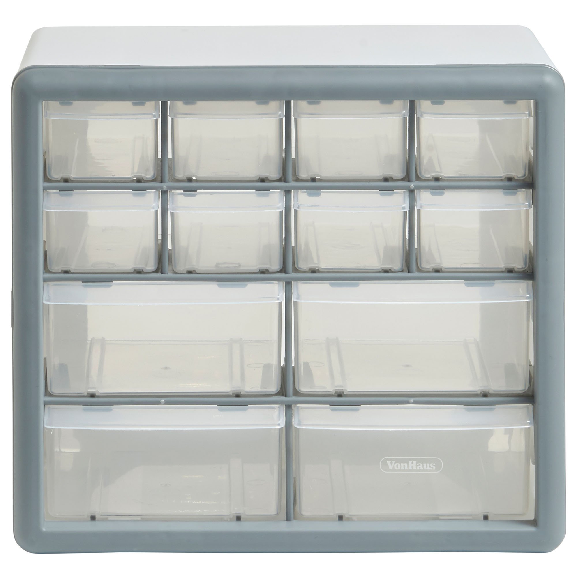 VonHaus Organizer 12 cassetti portaviti da parete grigio