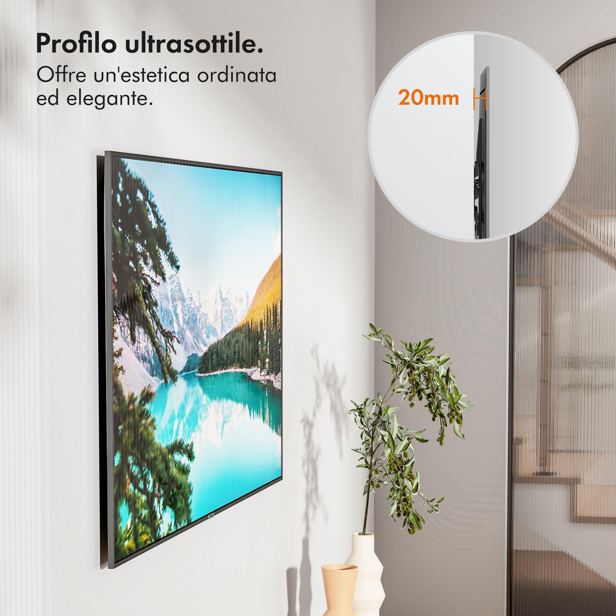 VonHaus 32-75 supporto TV parete sottile 55 kg