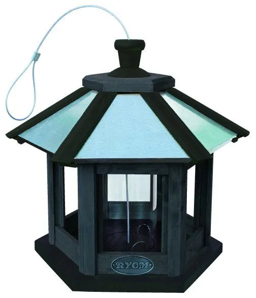 Ryom mangiatoia uccelli esagonale 34 cm legno zinco