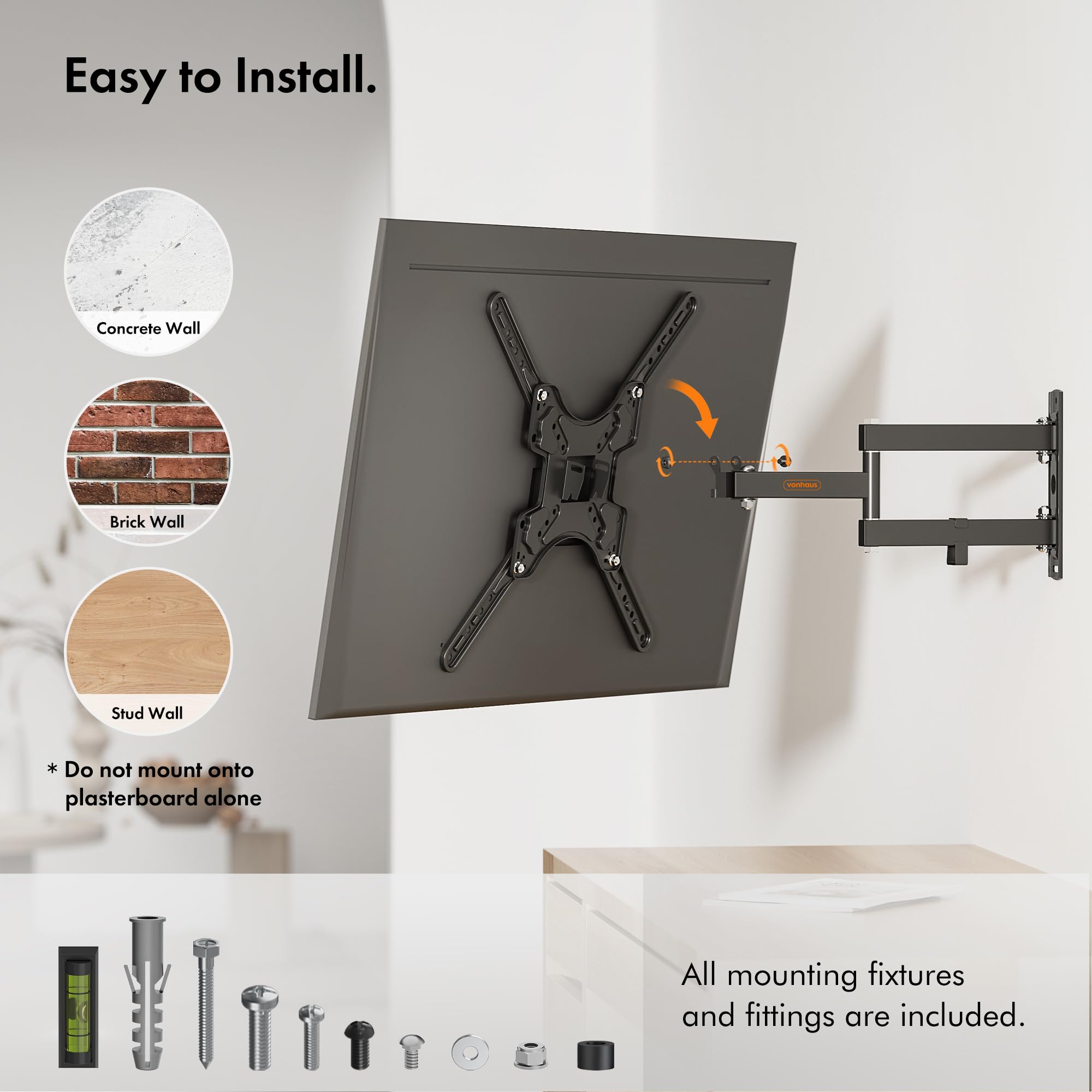 VonHaus supporto TV muro braccio 23-42 pollici 35 kg