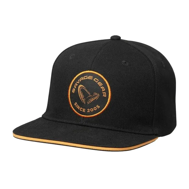 Savage Gear Badge Flatbill Cappellino Nero Arancione Snapback