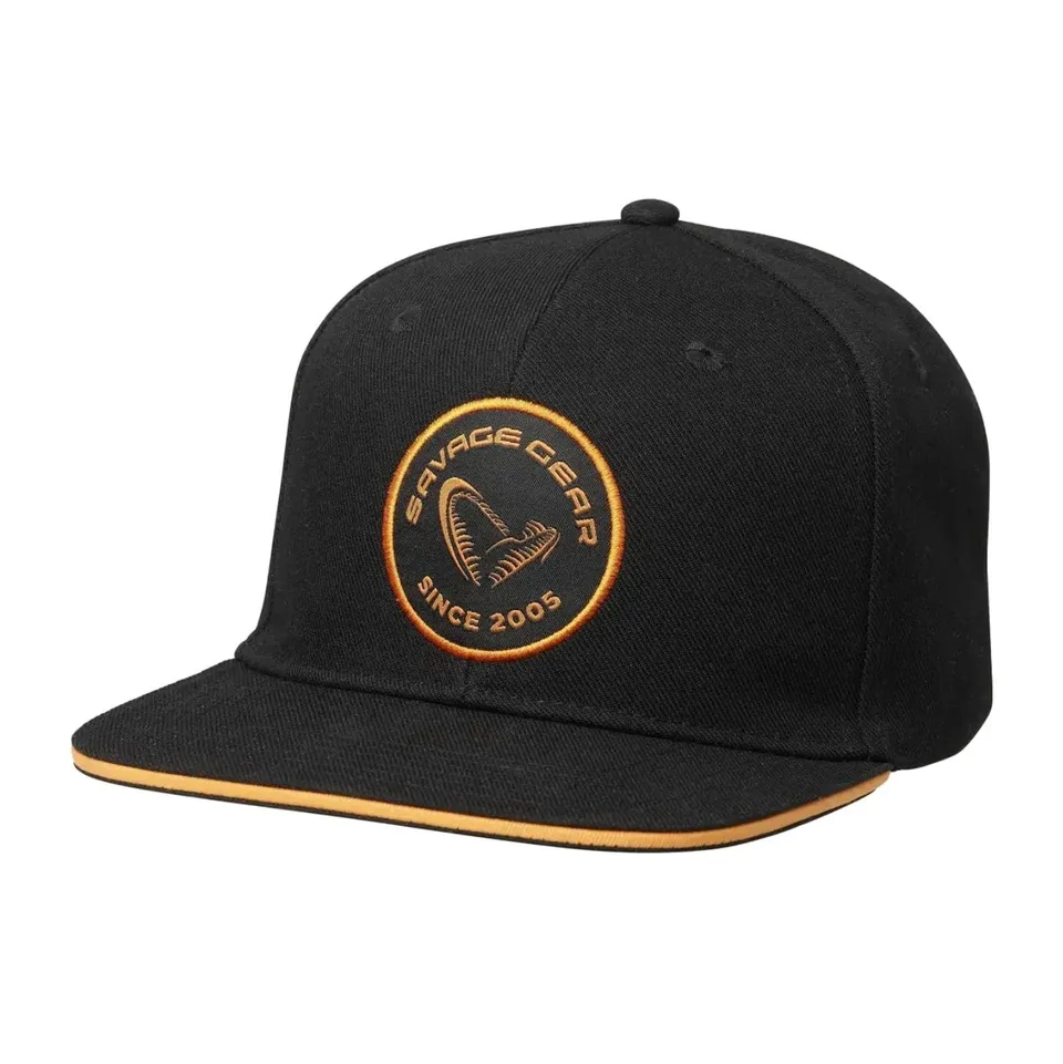 Savage Gear Badge Flatbill Cappellino Nero Arancione Snapback