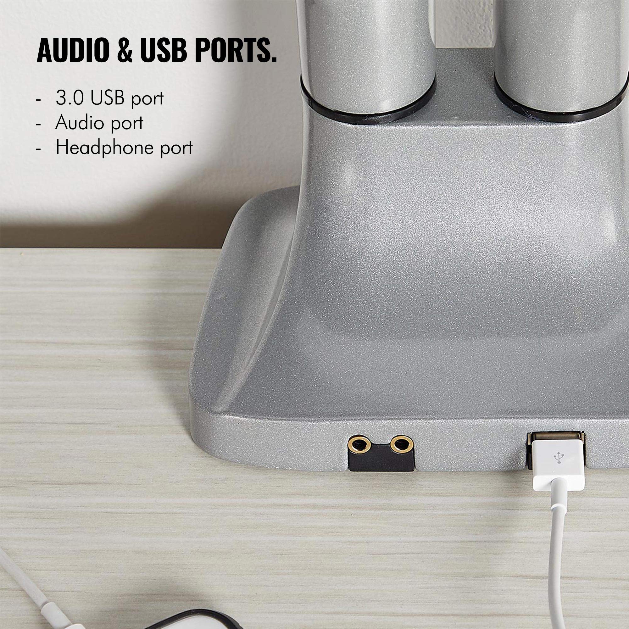 VonHaus braccio doppio monitor 13-32 pollici molla a gas USB