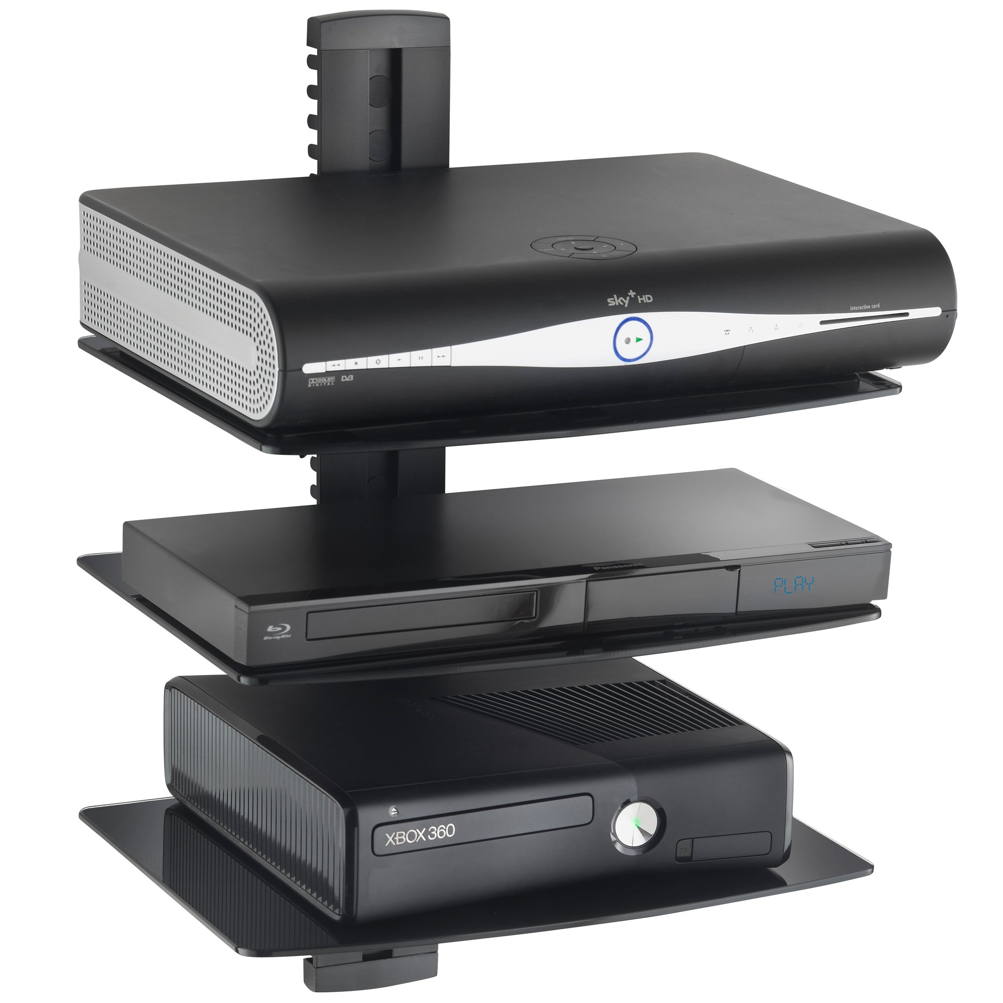 Vonhaus mensola vetro porta decoder 3 ripiani nero 8 kg