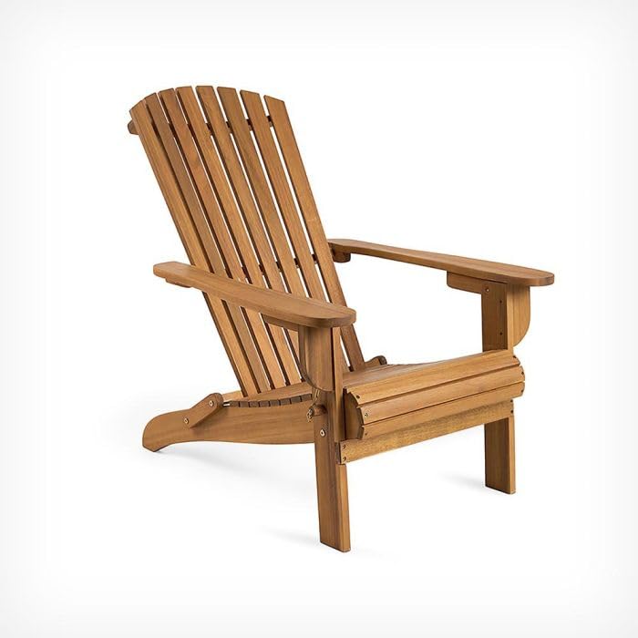 VonHaus Adirondack sedia da giardino pieghevole acacia oliata