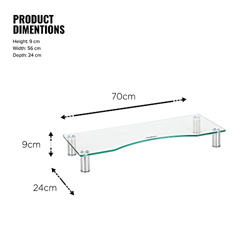 VonHaus Supporto Monitor Vetro Large 70cm 30kg