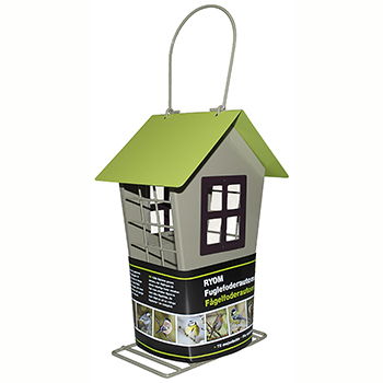 Ryom mangiatoia per uccelli casetta metallo 12x22 cm