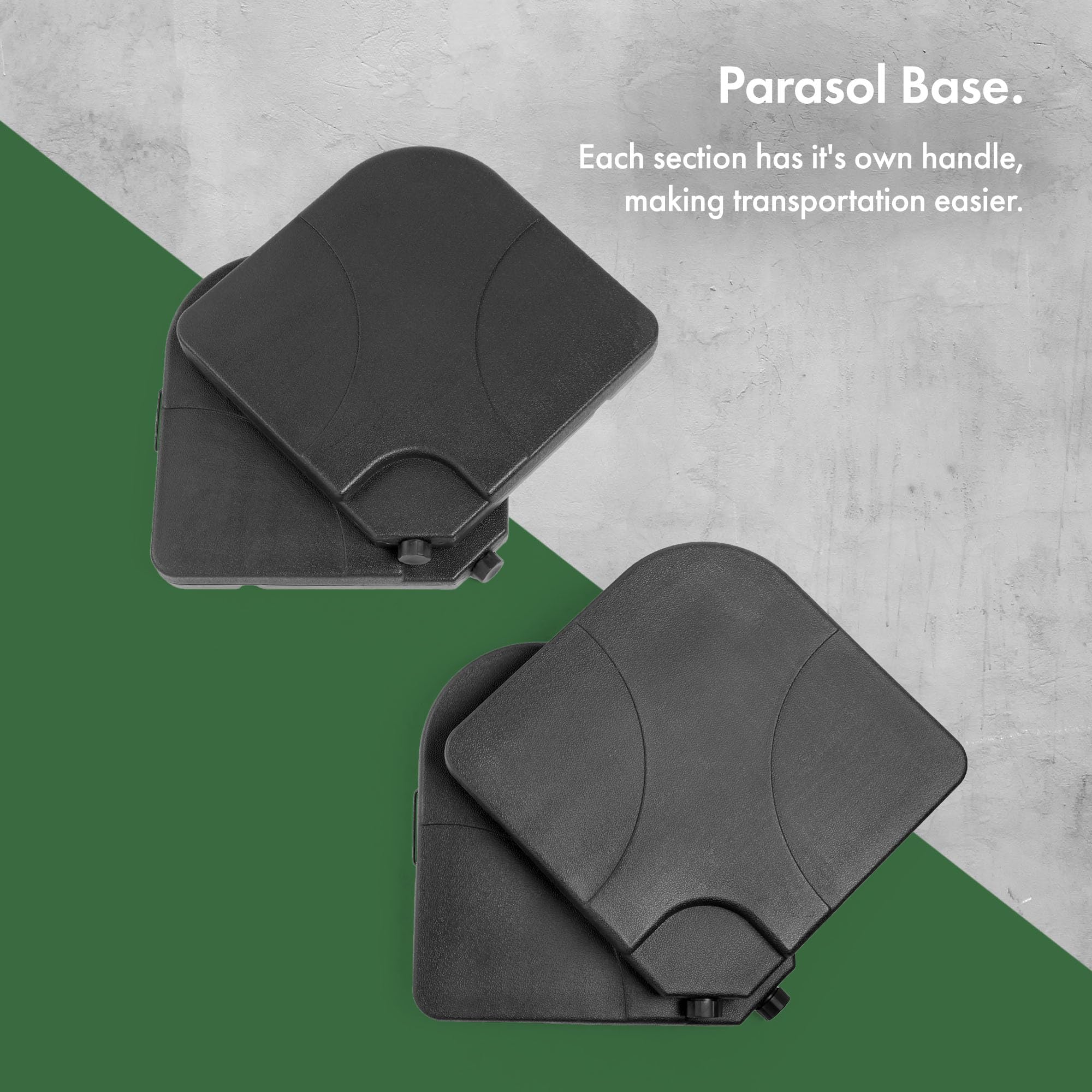 VonHaus Base Ombrellone Banana 60L Set 4 Pezzi