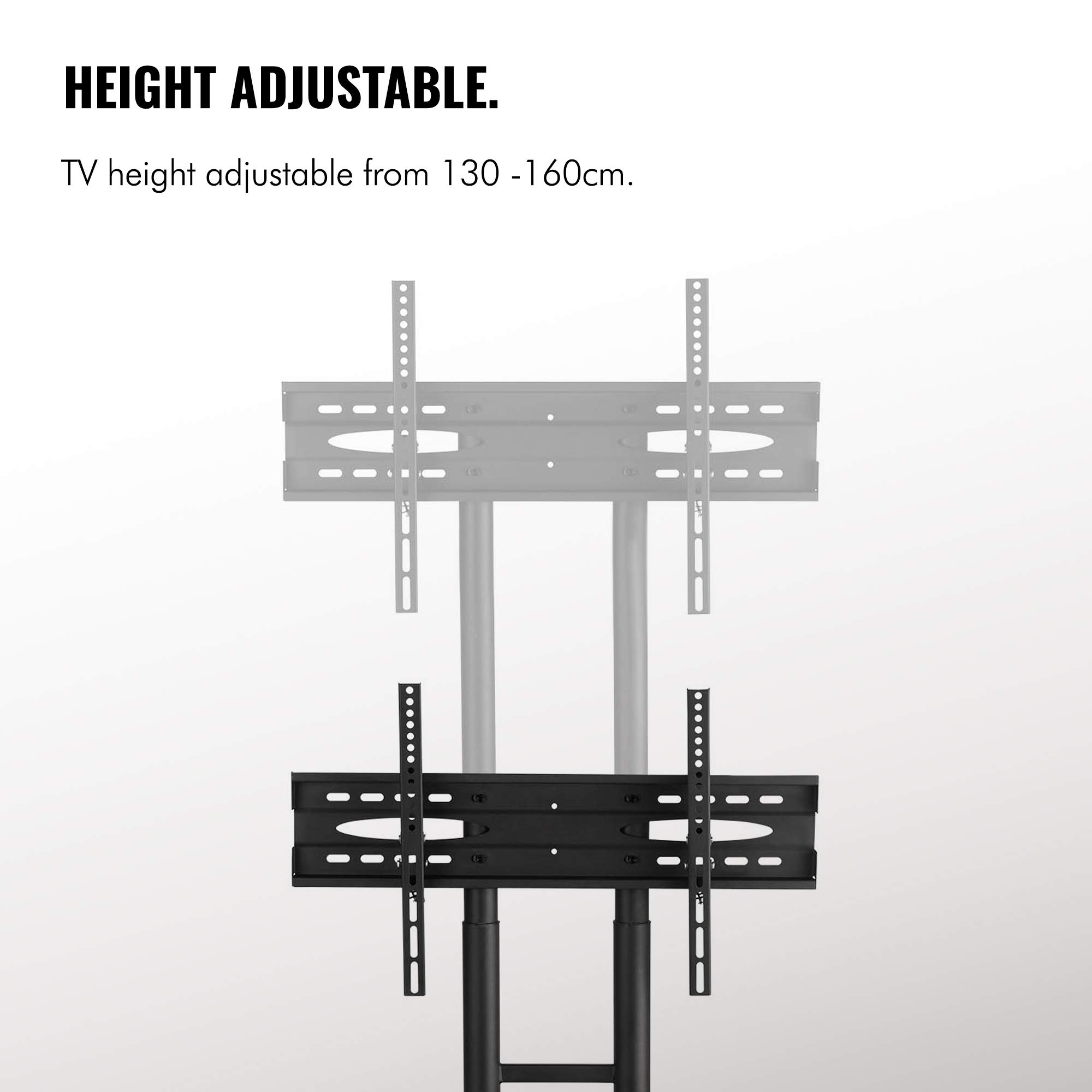 VonHaus carrello TV 32-65 pollici a doppia colonna su ruote