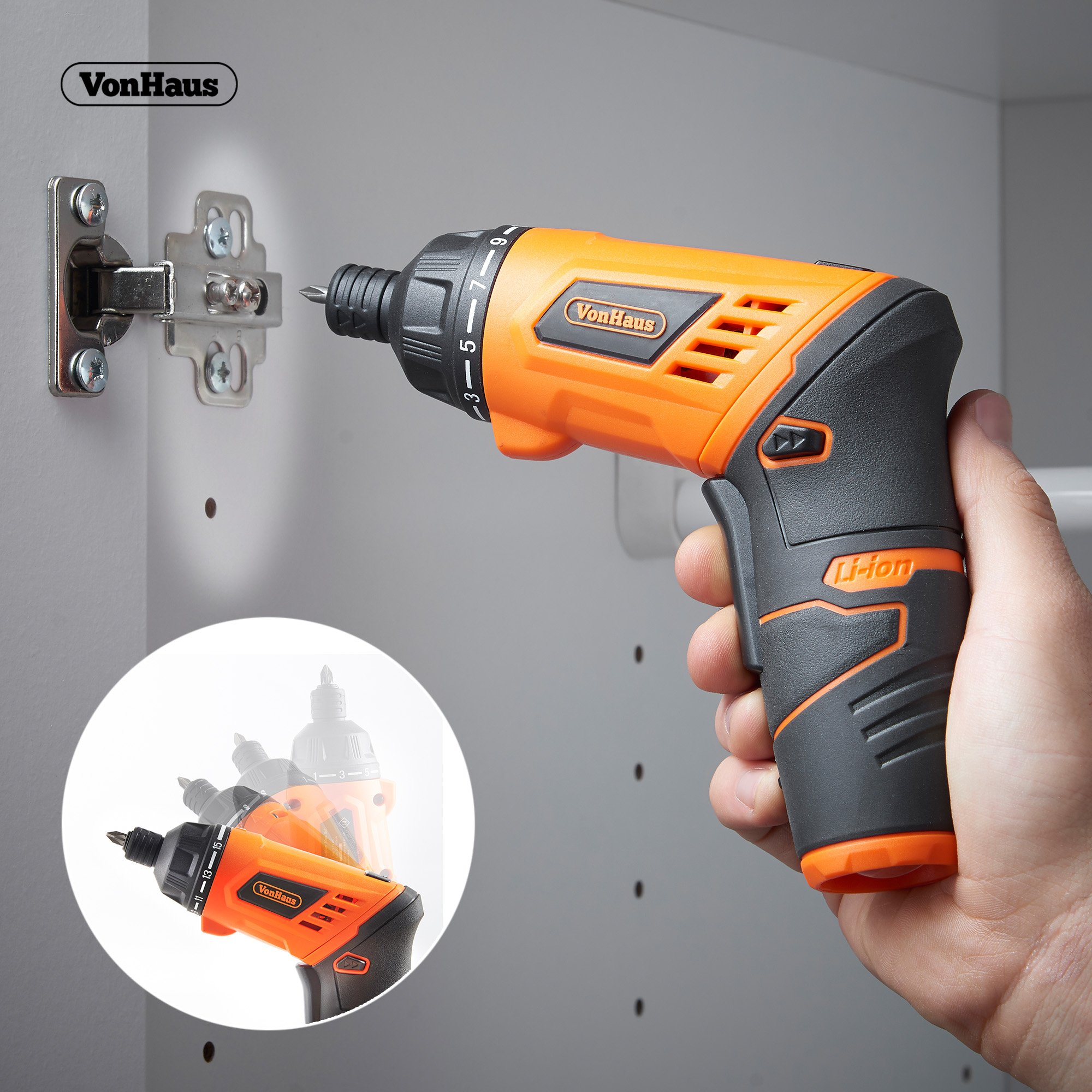 VonHaus Cacciavite cordless 3.6V set 50 pezzi LED