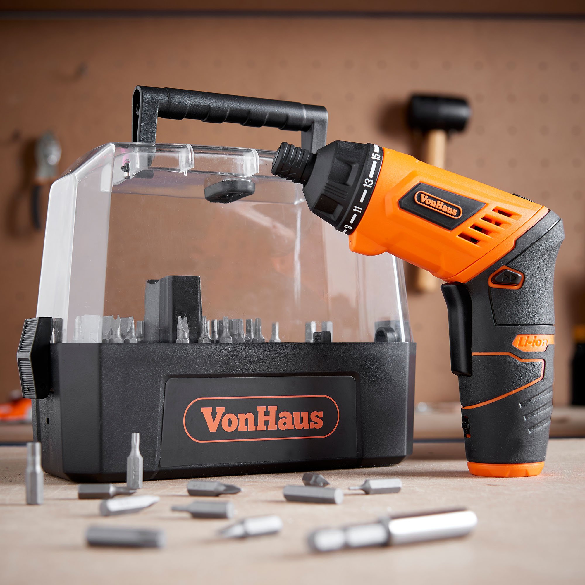 VonHaus Cacciavite cordless 3.6V set 50 pezzi LED