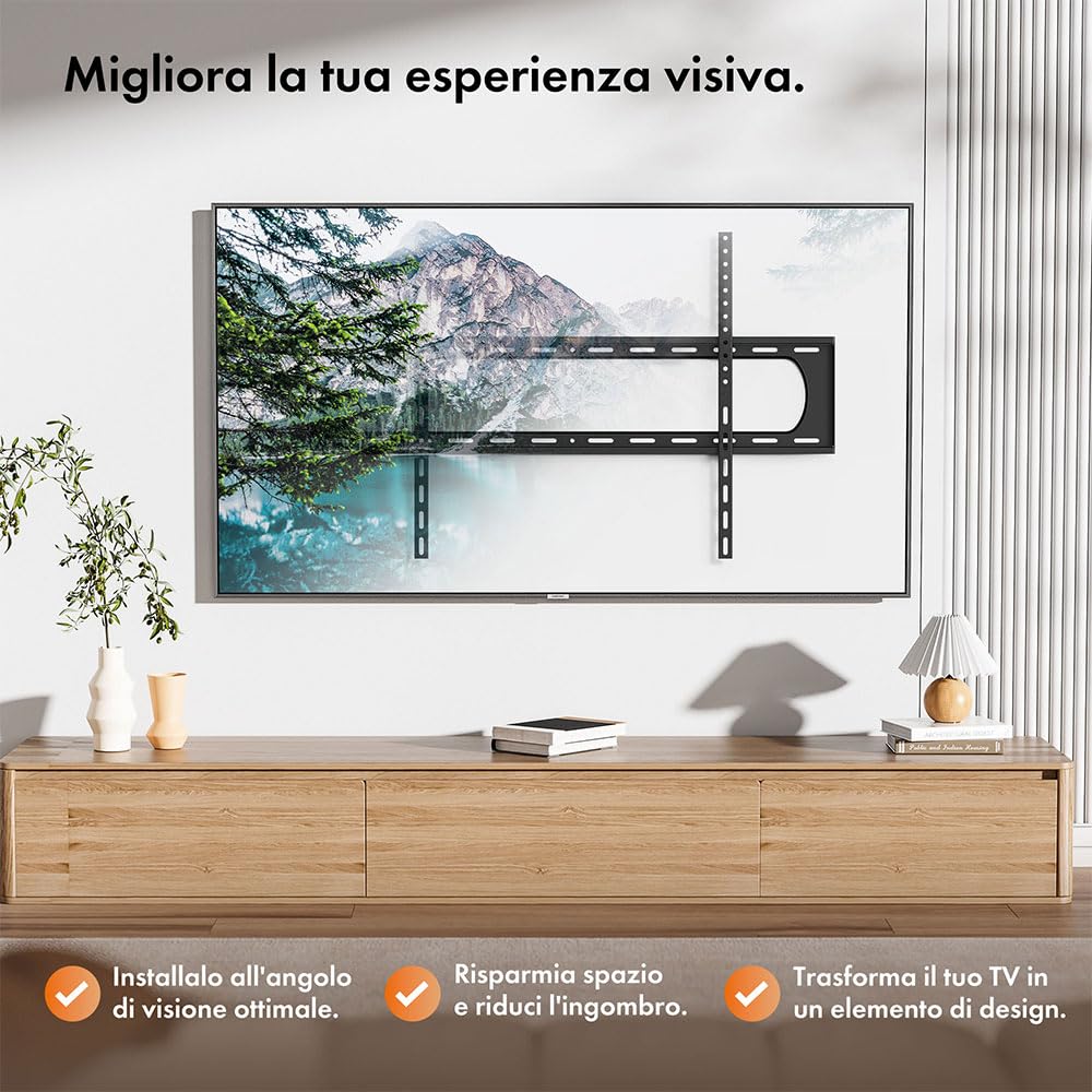 VonHaus Staffa TV Parete 60-120 Pollici 120 Kg Ultra Slim