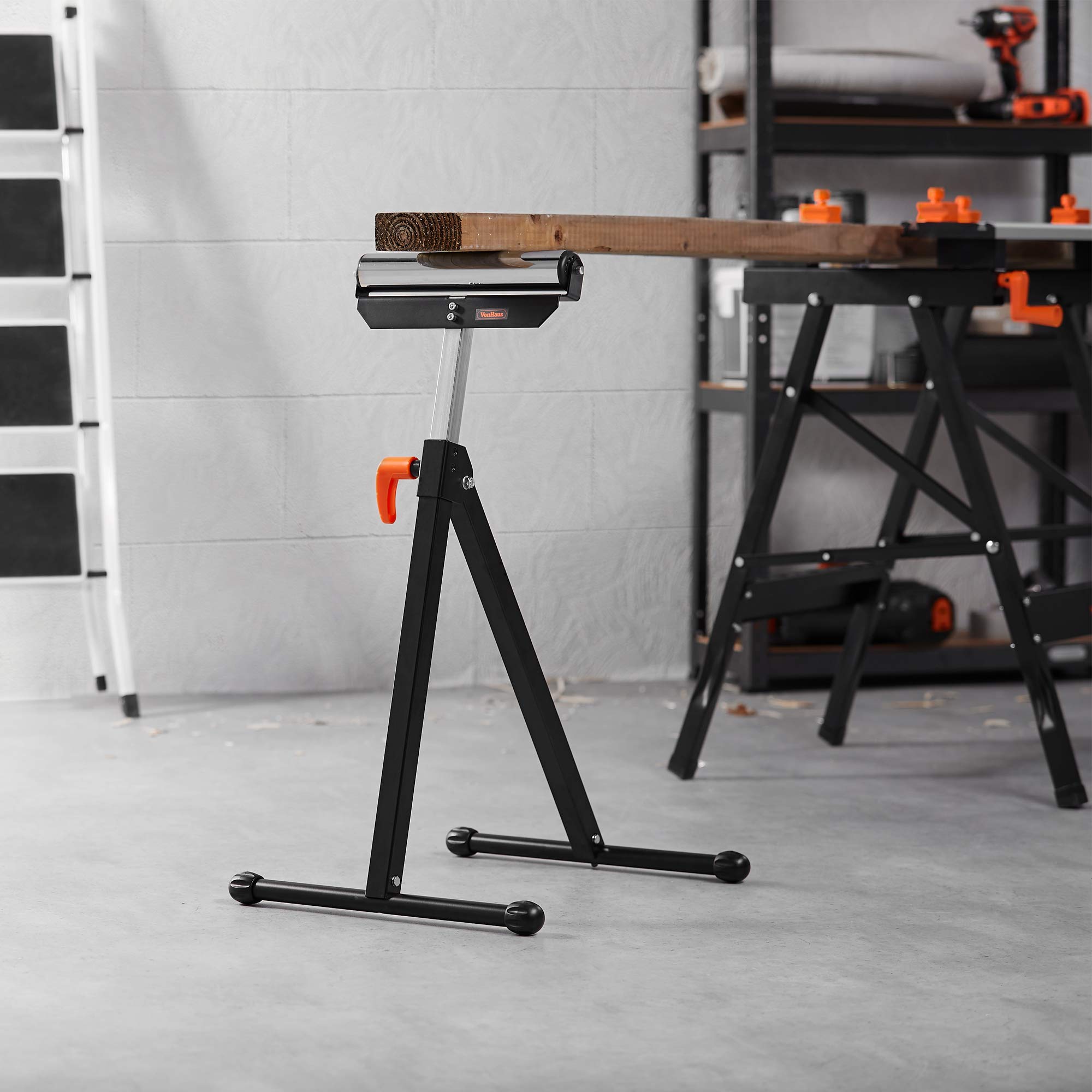 VonHaus supporto rullo acciaio altezza regolabile 68-108 cm
