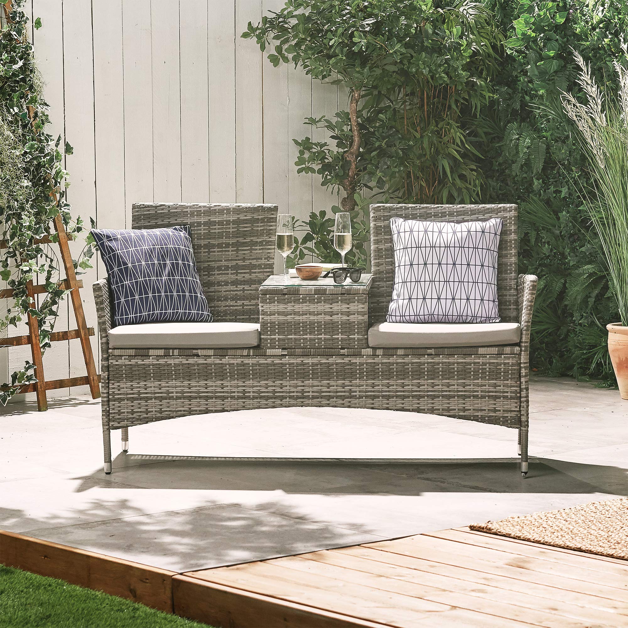 VonHaus Cuscini Giardino Blu 2 Pezzi Idrorepellenti