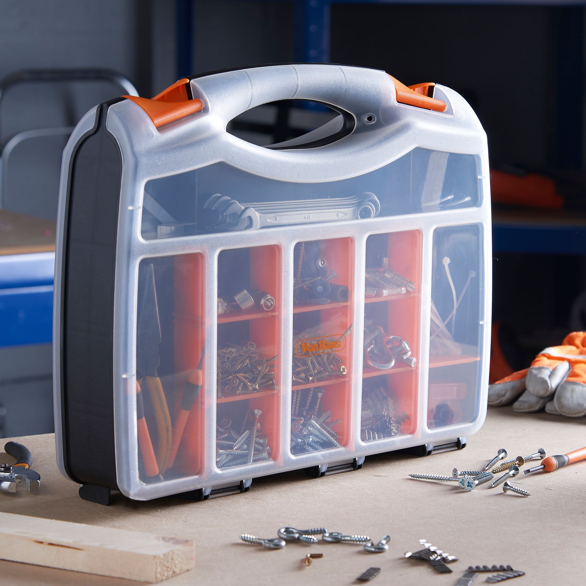 VonHaus Scatola organizer portaviti 38 cm 32 scomparti