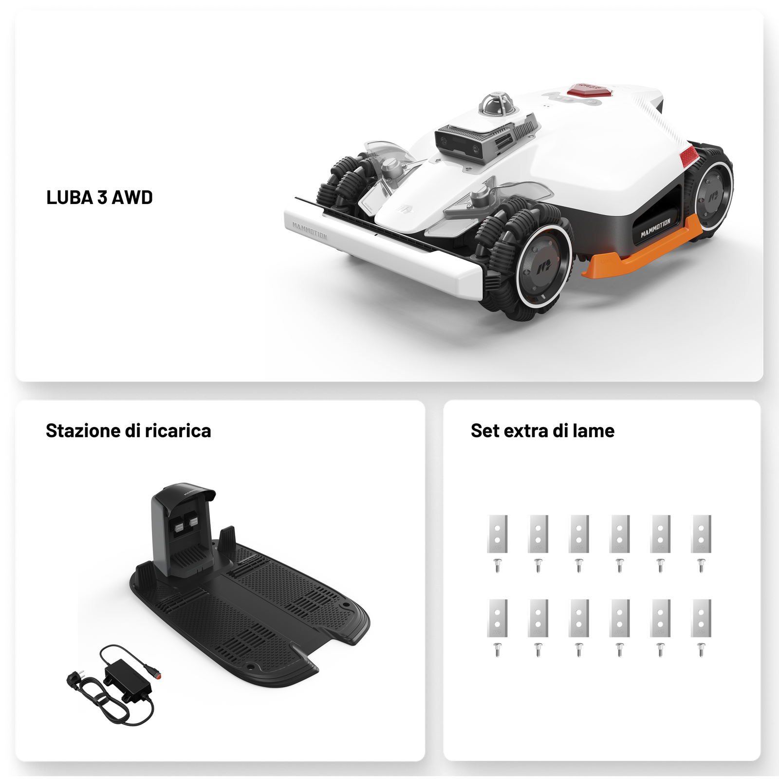 MAMMOTION LUBA 3 AWD 3000 robot tagliaerba 3000 mq