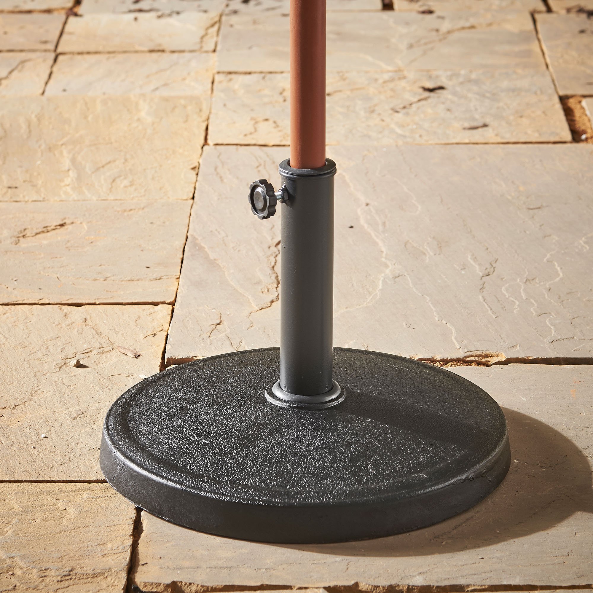 VonHaus Base Ombrellone Nera Rotonda 12 kg Palo 57 mm