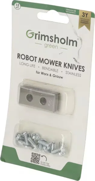 Grimsholm Worx WA0176 Lame Robot Rasaerba 12 Pezzi Inox