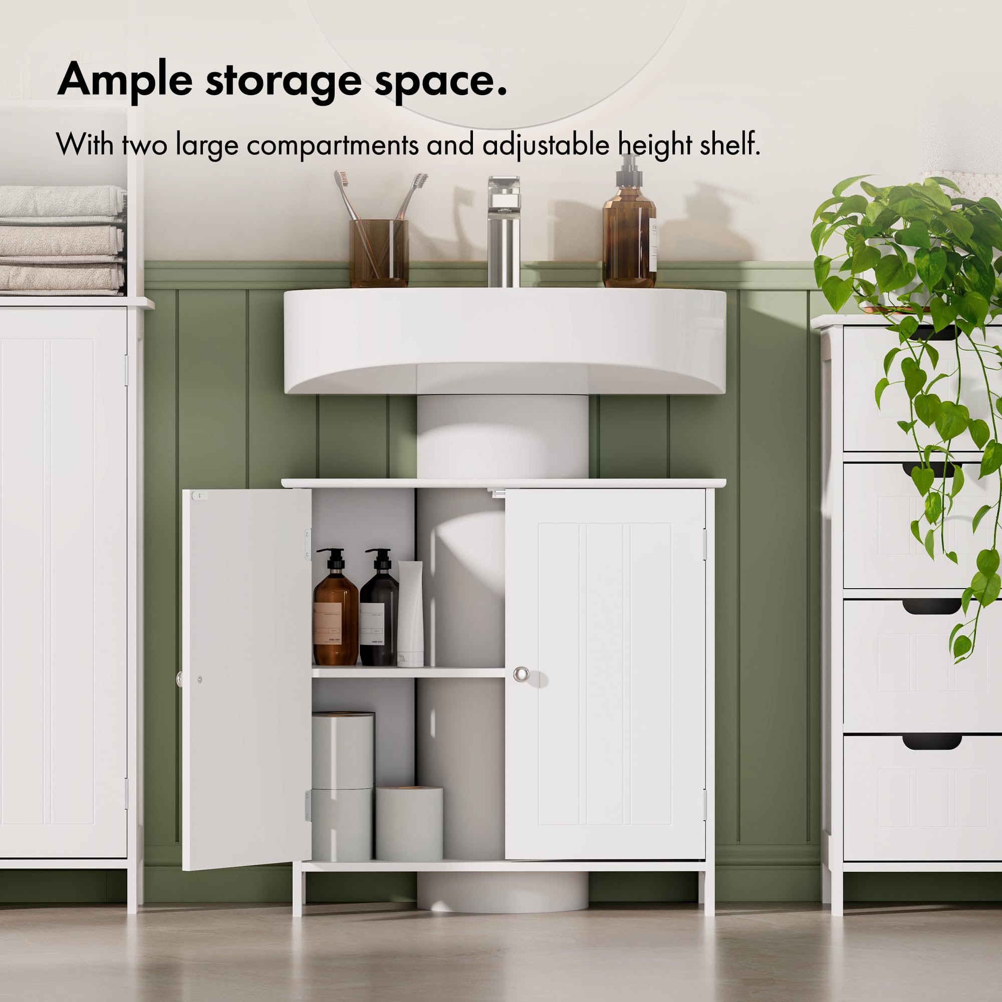 Vonhaus Mobile Sottolavabo Bianco 60x30x60 cm