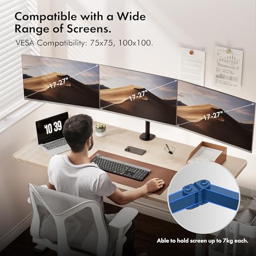 VonHaus Braccio Triplo Monitor 13-27" VESA Nero