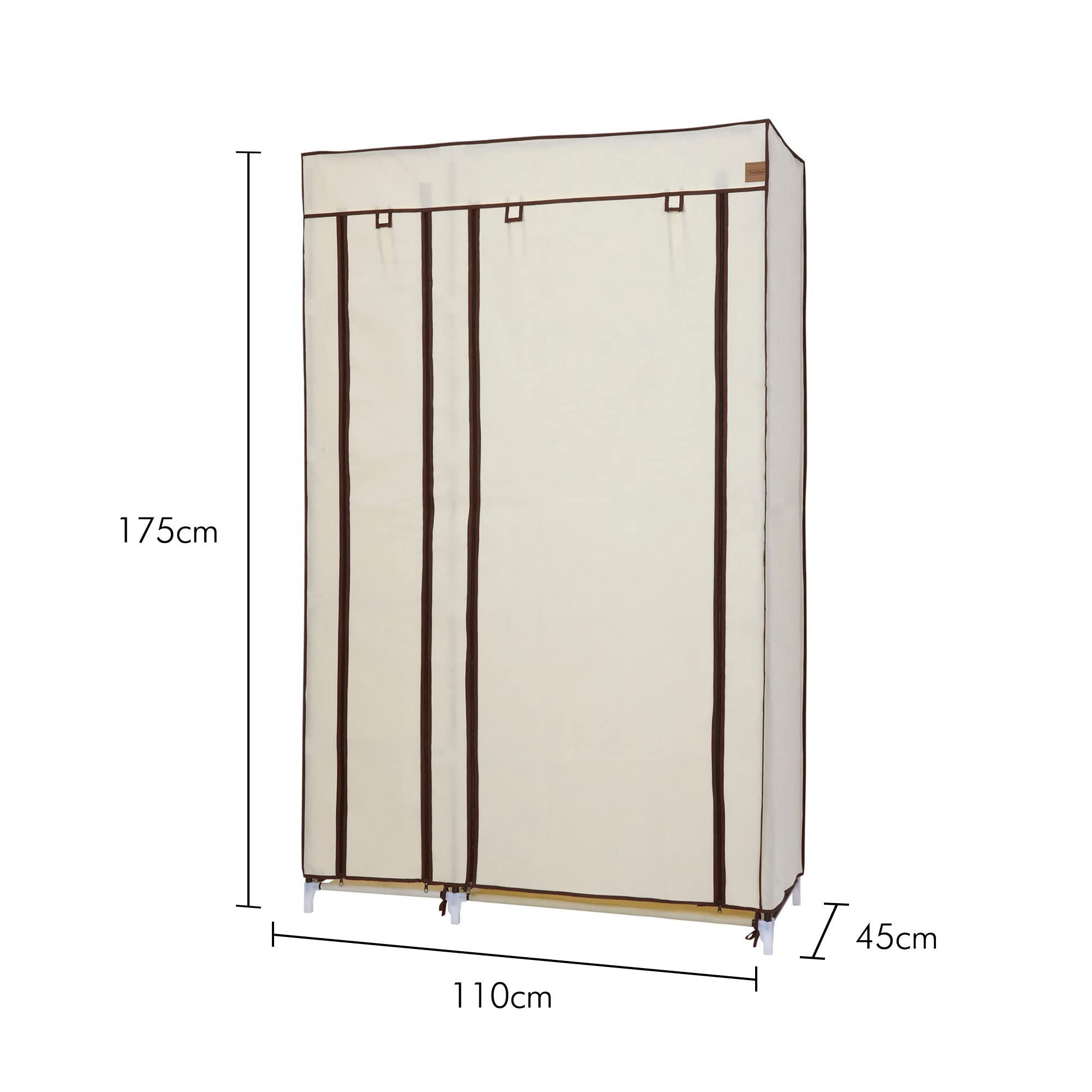 Vonhaus Armadio Tela Beige 110x45x175 cm
