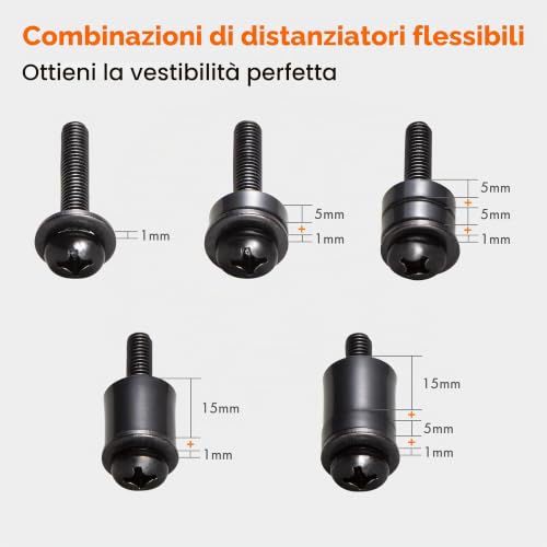 VonHaus set viti supporto TV 68 pz universale acciaio nero