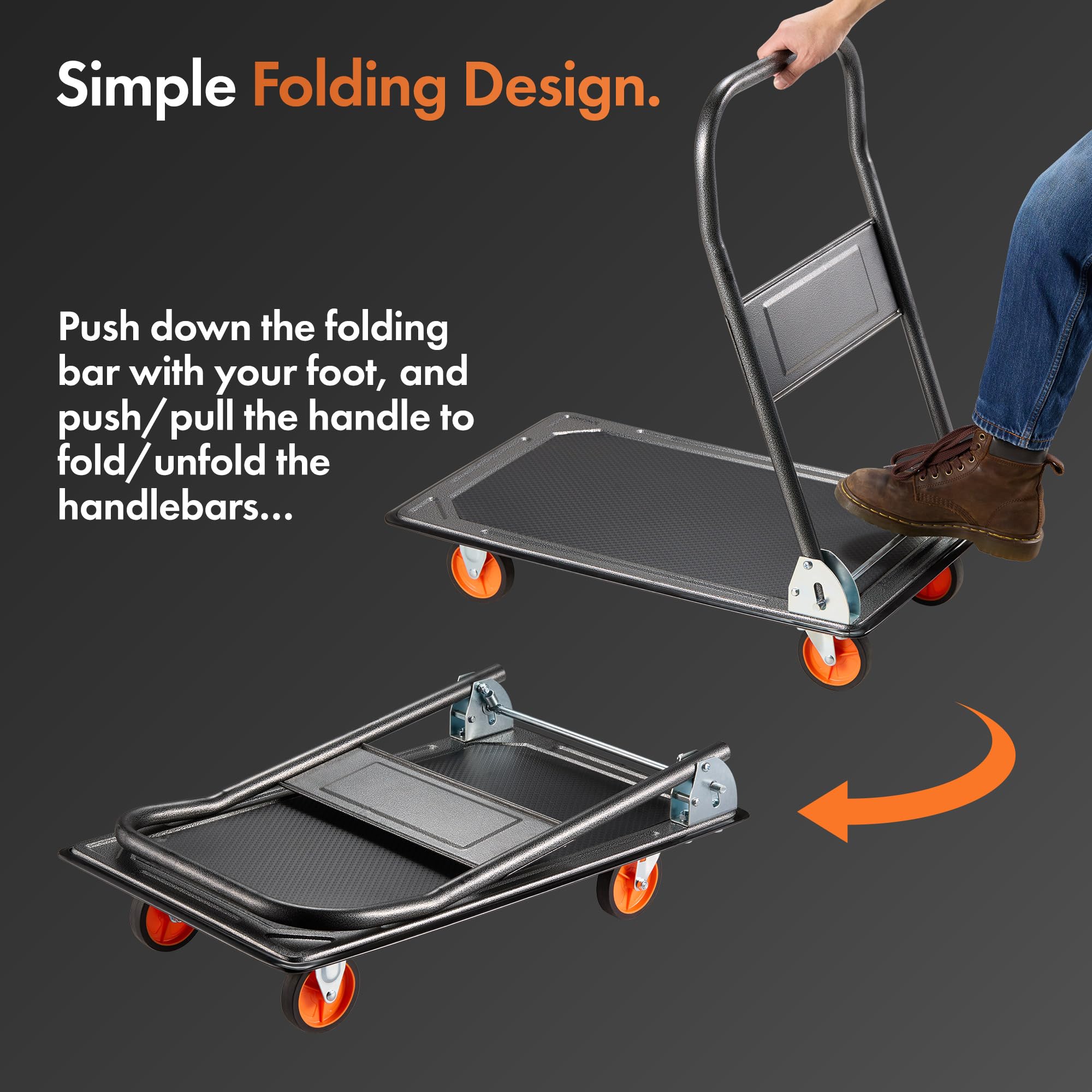 VonHaus Carrello Piattaforma 150 kg trasporto