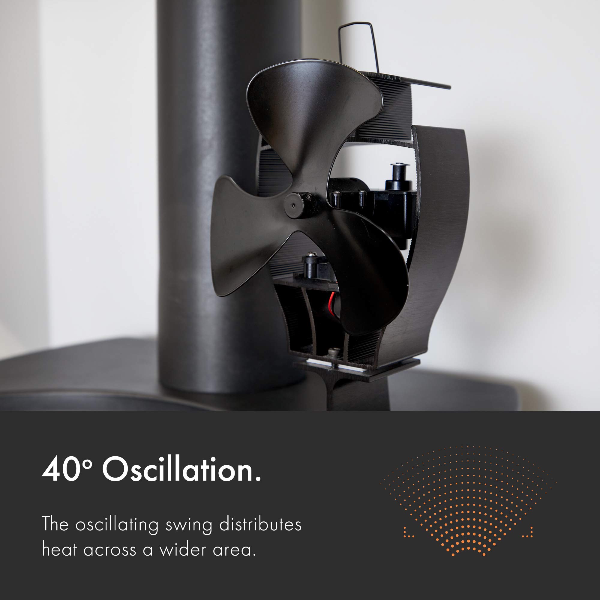 VonHaus Ventilatore stufa oscillante 3 pale calore 150 CFM