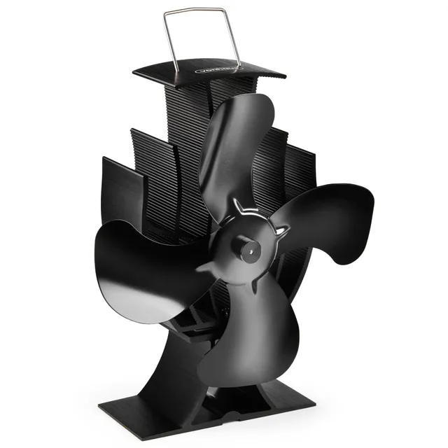 Vonhaus ventilatore stufa a calore 4 pale alluminio nero