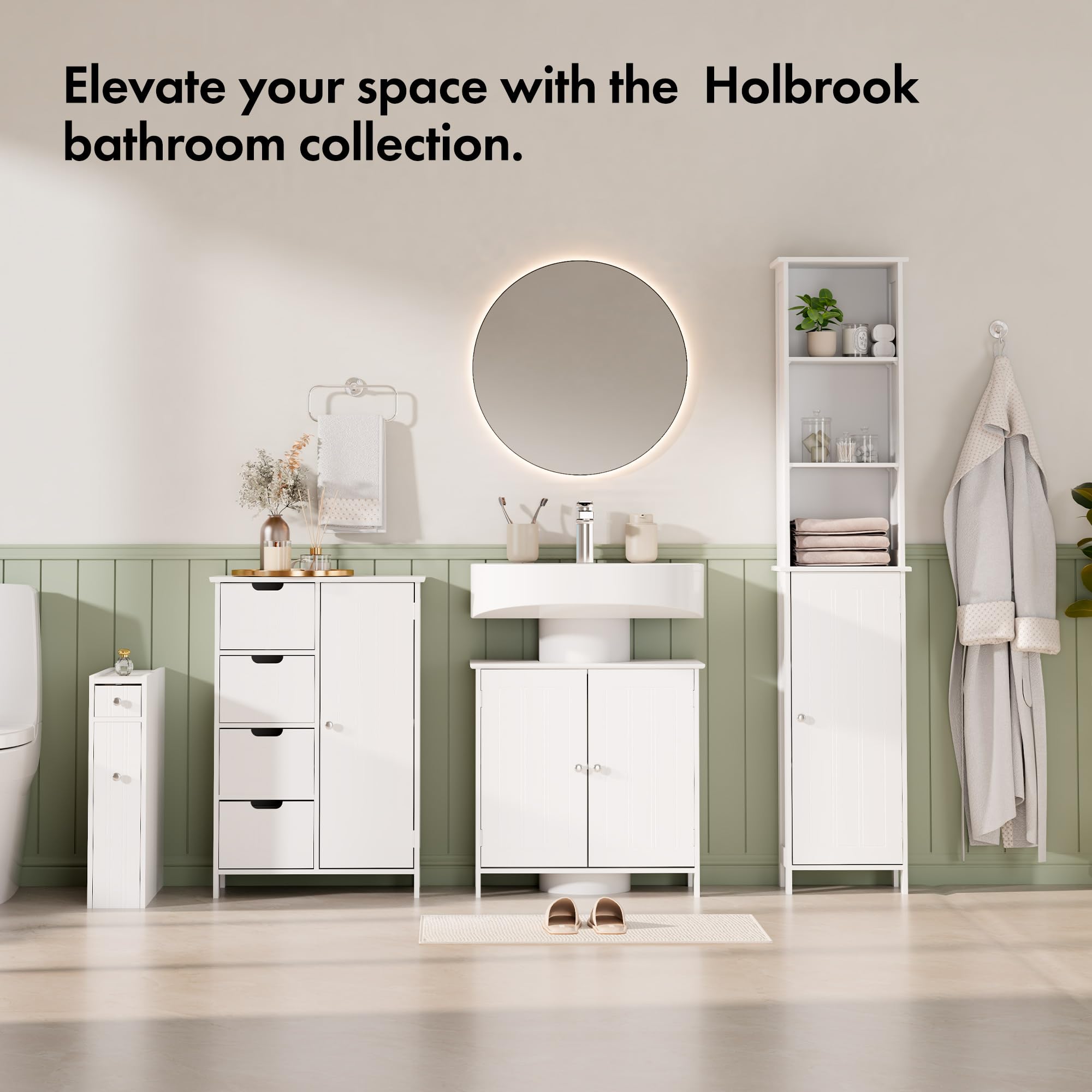 Vonhaus Mobile Sottolavabo Bianco 60x30x60 cm