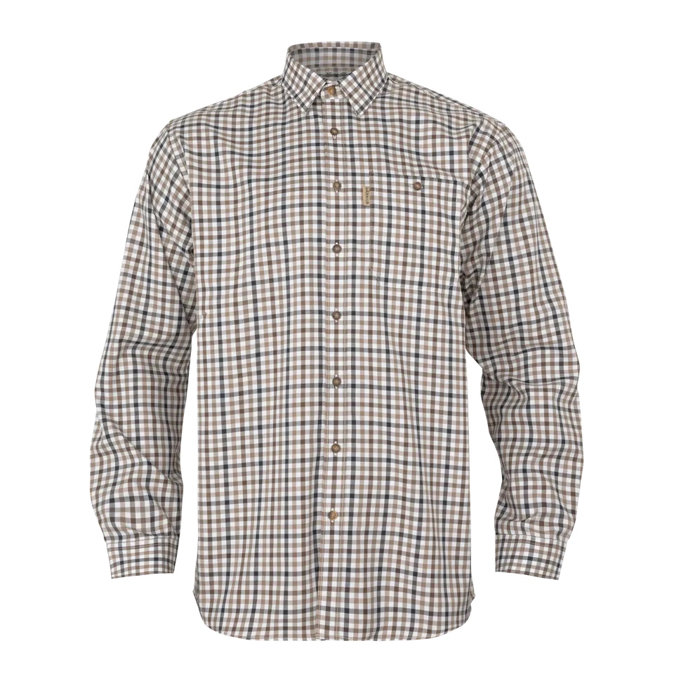 Härkila Milford camicia quadri blue beige check maniche lunghe