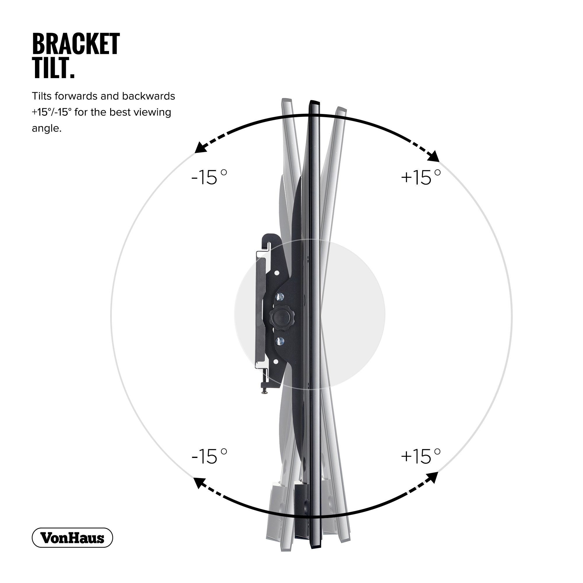 VonHaus Staffa TV a Parete 33-60 Pollici Inclinabile 75 kg