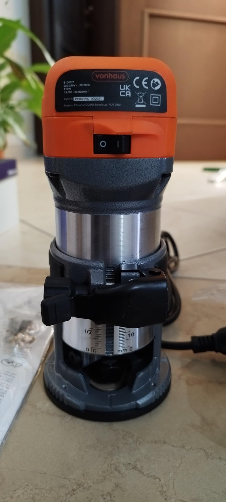 VonHaus Fresatrice Verticale 710W 3 Pinze 6-8 mm