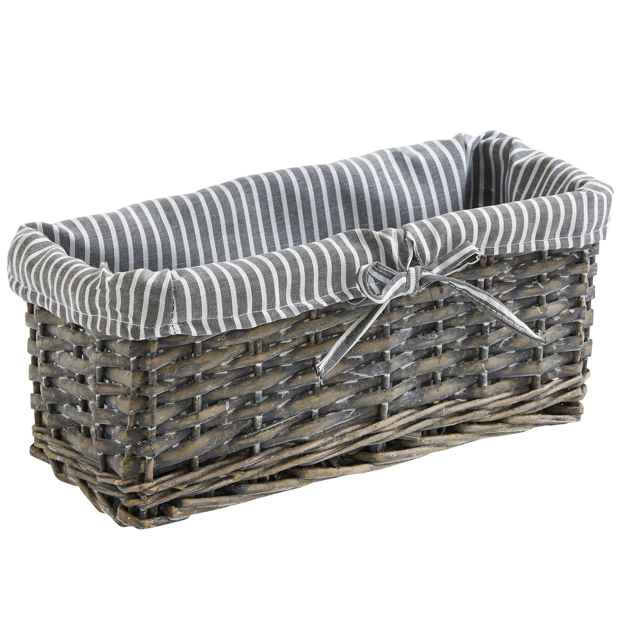 VonHaus Set 5 cesti vimini grigi con fodera lavabile