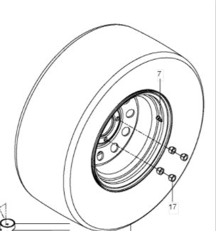 Husqvarna 5219641-01 ruota completa 23x9.50-12 trazione