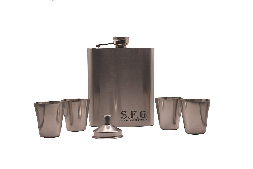 SFG set fiaschetta acciaio con 4 bicchieri