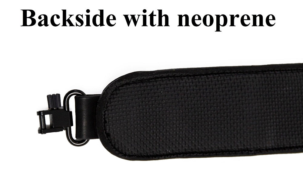 Cinghia fucile in pelle nera con porta cartucce