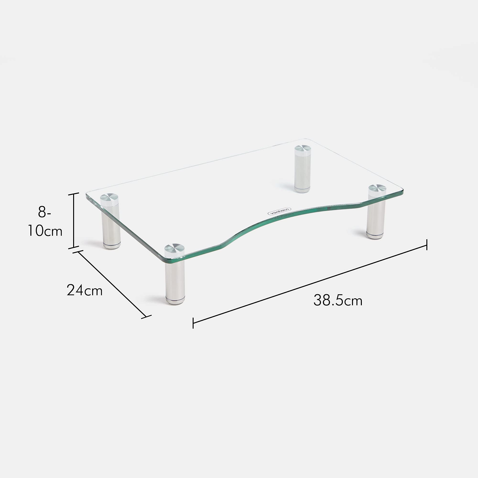 VonHaus Supporto Monitor Vetro 55,9x24,1 cm Trasparente Regolabile