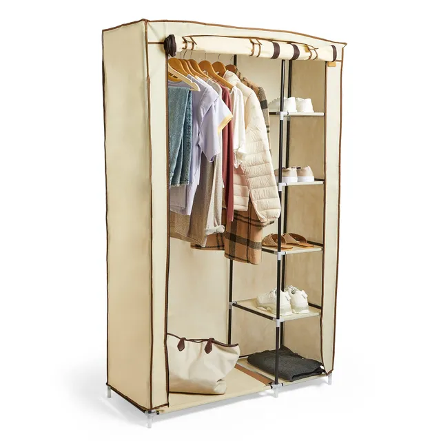 Vonhaus Armadio Tela Beige 110x45x175 cm